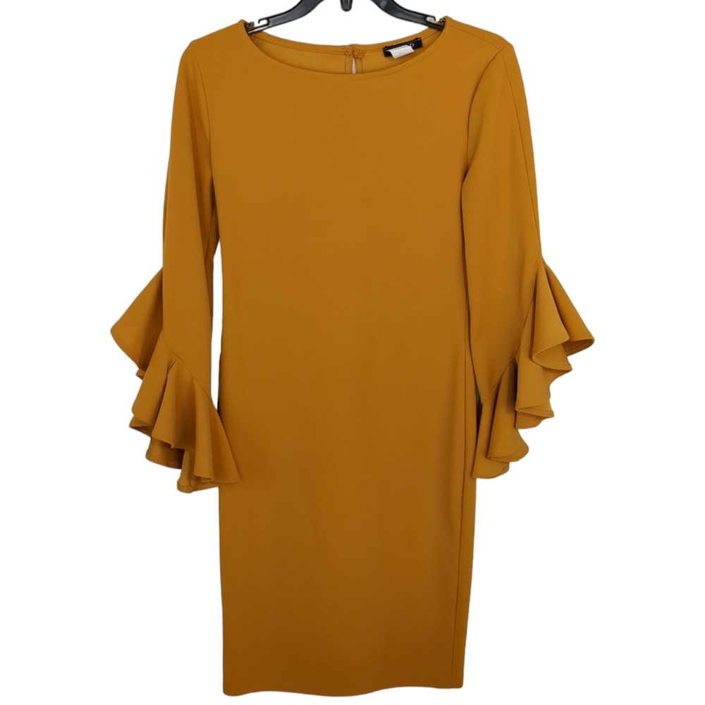 BLVD Burnt Yellow Midi Dress